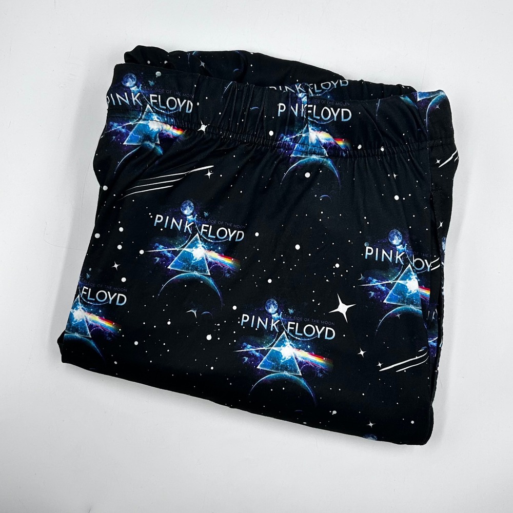 Pink Floyd Dark Side of the Moon Lounge Pants Mens 2XL Black‎ Galaxy Pajamas